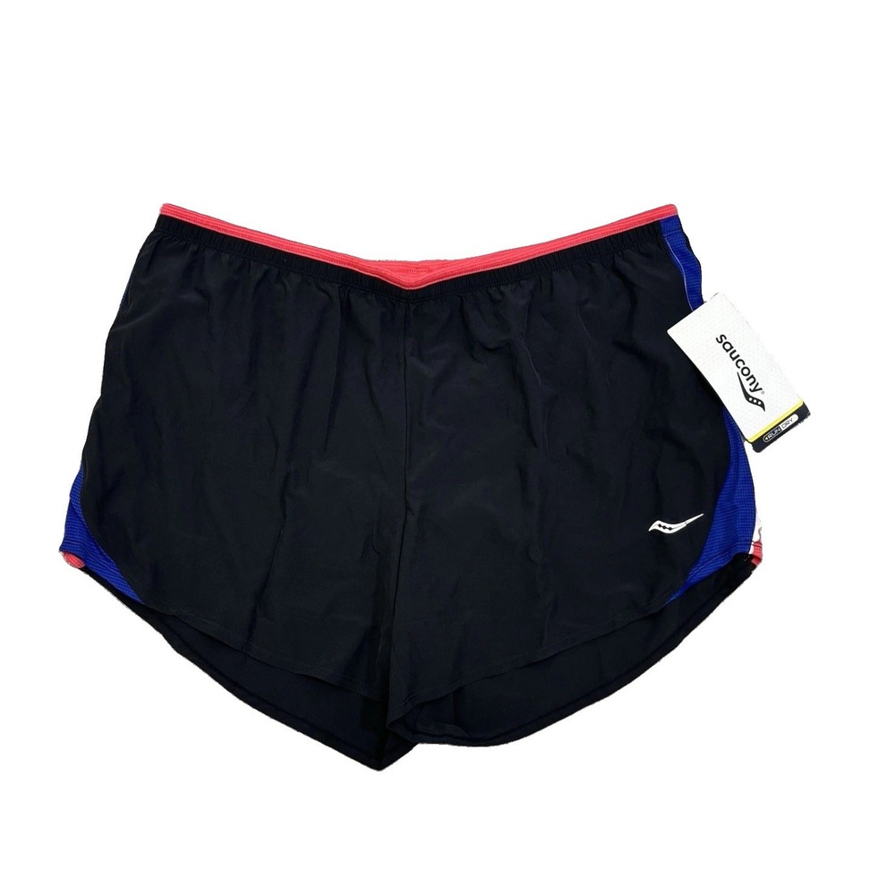 Saucony Run Lux 3 Women's Running Shorts Black Size XL NWT 4.5 Inseam Run Dry